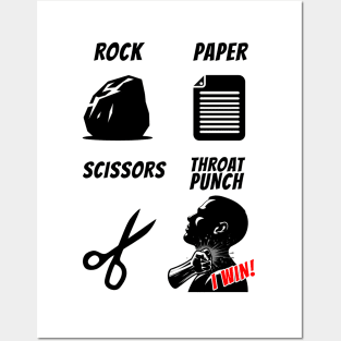 Rock Paper Scissors THROAT PUNCH - I WIN - Funny Posters and Art